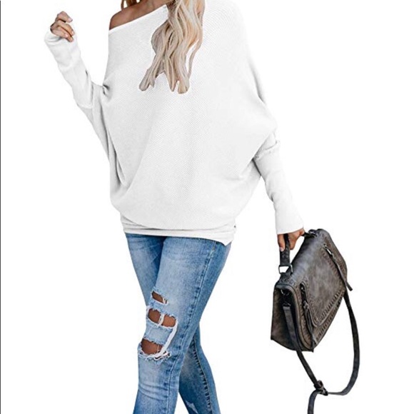 Sweaters - New Cream off shoulder sweater size small